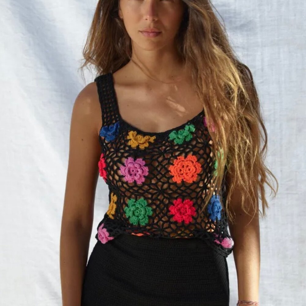 Zara Floral Crochet Top Limited Edition